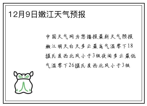 12月9日嫩江天气预报